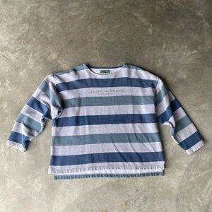 Levi's Blue and Gray Striped crew neck Sweater